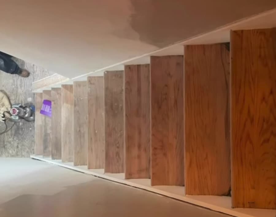 Staircase with new wood treads